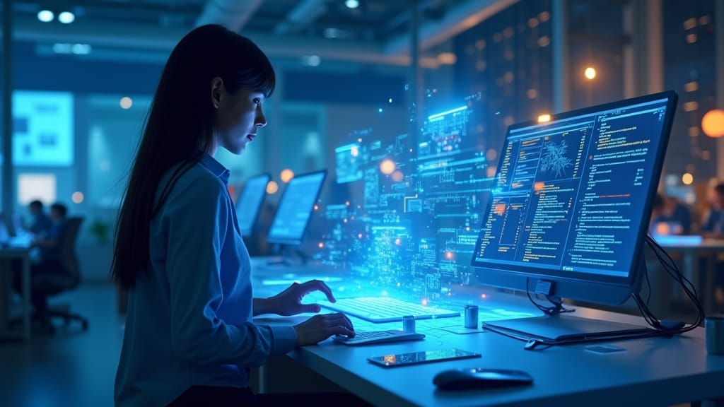 AI assistant guiding developer through deployment dashboards
