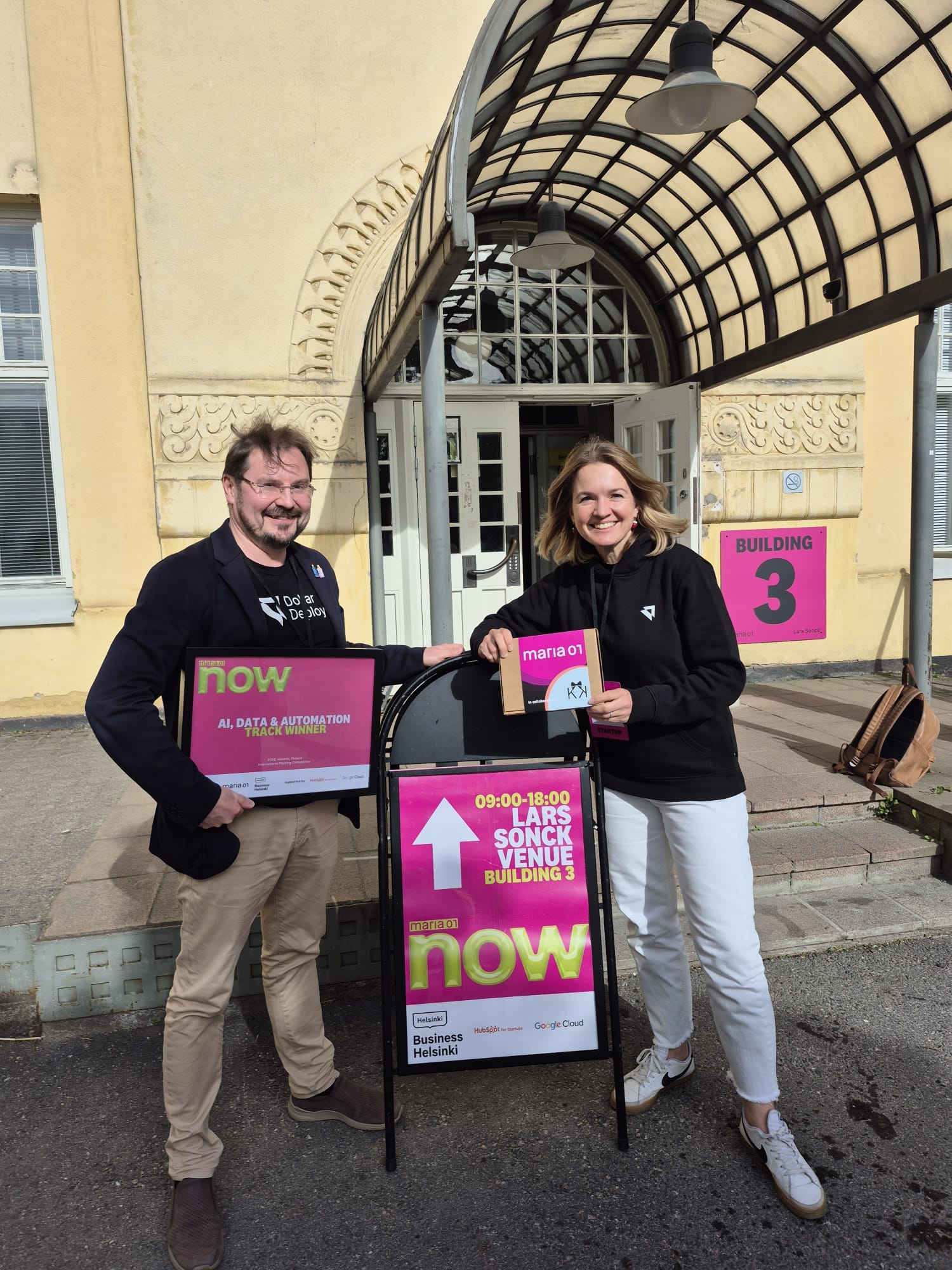 We won AI, Data & Automation pitching award at Maria 01 Now